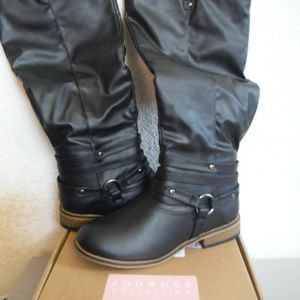 Women's Walla Riding Boot by Journee Collection with Wide Calf, size 8
